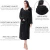 imageCatalonia Womens Plush Fleece Long Robe with Hood Plus Size Warm Soft Fluffy Lightweight Bathrobe Valentines Day GiftBlack