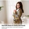 imageCatalonia Womens Plush Fleece Long Robe with Hood Plus Size Warm Soft Fluffy Lightweight Bathrobe Valentines Day GiftCheetah
