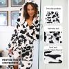 imageCatalonia Womens Plush Fleece Long Robe with Hood Plus Size Warm Soft Fluffy Lightweight Bathrobe Valentines Day GiftDalmatian