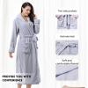 imageCatalonia Womens Plush Fleece Long Robe with Hood Plus Size Warm Soft Fluffy Lightweight Bathrobe Valentines Day GiftGrey