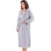 imageCatalonia Womens Plush Fleece Long Robe with Hood Plus Size Warm Soft Fluffy Lightweight Bathrobe Valentines Day GiftGrey