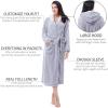 imageCatalonia Womens Plush Fleece Long Robe with Hood Plus Size Warm Soft Fluffy Lightweight Bathrobe Valentines Day GiftGrey