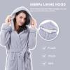 imageCatalonia Womens Plush Fleece Long Robe with Hood Plus Size Warm Soft Fluffy Lightweight Bathrobe Valentines Day GiftGrey