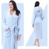imageCatalonia Womens Plush Fleece Long Robe with Hood Plus Size Warm Soft Fluffy Lightweight Bathrobe Valentines Day GiftLight Blue