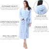 imageCatalonia Womens Plush Fleece Long Robe with Hood Plus Size Warm Soft Fluffy Lightweight Bathrobe Valentines Day GiftLight Blue
