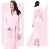 imageCatalonia Womens Plush Fleece Long Robe with Hood Plus Size Warm Soft Fluffy Lightweight Bathrobe Valentines Day GiftPink