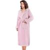 imageCatalonia Womens Plush Fleece Long Robe with Hood Plus Size Warm Soft Fluffy Lightweight Bathrobe Valentines Day GiftPink