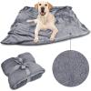 imageKritter Planet Dog Blankets for Large Dogs Soft Fluffy Fleece Pet Blankets for Couch Sofa Dog Beds Car Seats Creat Washable 50x60 inches BrownGrey  Grey