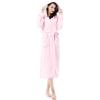 imageCatalonia Womens Plush Fleece Long Robe with Hood Plus Size Warm Soft Fluffy Lightweight Bathrobe Valentines Day GiftPink