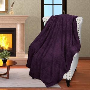 imageCatalonia Blue Sherpa Throw Blanket Fuzzy Snuggle Blanket for Camping Traveling Couch Bed Super Soft Light Weight Reversible All Season Use50x60 inchesPurple
