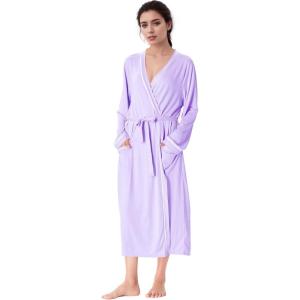 imageCatalonia Lightweight Ladies Bathrobe Long Summer Robe with PocketsSoft Summer Robes for Women Kimono Gift for HerLavender