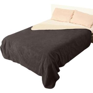 imageCatalonia Waterproof Love Blanket Reversible Fleece Bed Sofa Cover Washable Furniture Protector for Couch Sofa Bed Queen Size PurpleBrowntaupe
