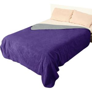 imageCatalonia Waterproof Love Blanket Reversible Fleece Bed Sofa Cover Washable Furniture Protector for Couch Sofa Bed Queen Size PurplePurpleGray