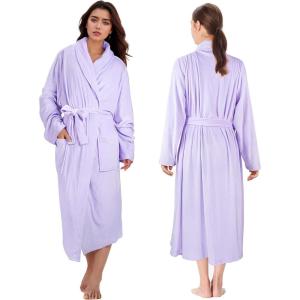 imageCatalonia Womens Long Bathrobe Soft Fleece Robe Comfy Sleepwear NightgownPurple