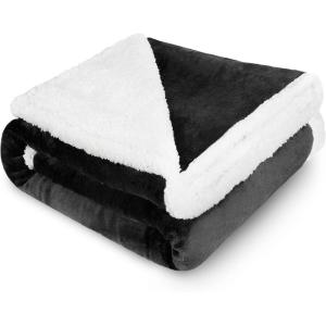imageKritter Planet Dog Blankets for Large Dogs Soft Fluffy Fleece Pet Blankets for Couch Sofa Dog Beds Car Seats Creat Washable 50x60 inches BrownBlack