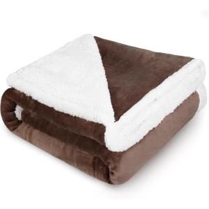 imageKritter Planet Dog Blankets for Large Dogs Soft Fluffy Fleece Pet Blankets for Couch Sofa Dog Beds Car Seats Creat Washable 50x60 inches BrownBrown  White