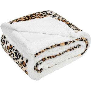 imageKritter Planet Dog Blankets for Large Dogs Soft Fluffy Fleece Pet Blankets for Couch Sofa Dog Beds Car Seats Creat Washable 50x60 inches BrownCheetah