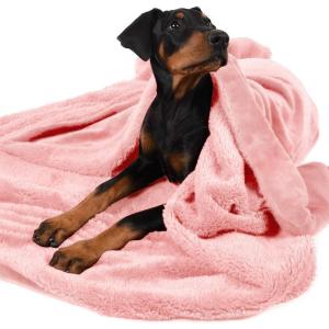 imageKritter Planet Dog Blankets for Large Dogs Soft Fluffy Fleece Pet Blankets for Couch Sofa Dog Beds Car Seats Creat Washable 50x60 inches BrownPink