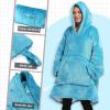 imageCatalonia Oversized Blanket Hoodie Sweatshirt Portable Wearable Blanket Pullover Sherpa Jacket Ideal GiftingBlue