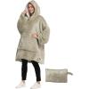 imageCatalonia Oversized Blanket Hoodie Sweatshirt Portable Wearable Blanket Pullover Sherpa Jacket Ideal GiftingLatte