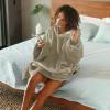imageCatalonia Oversized Blanket Hoodie Sweatshirt Portable Wearable Blanket Pullover Sherpa Jacket Ideal GiftingLatte