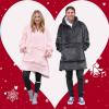 imageCatalonia Oversized Blanket Hoodie Sweatshirt Portable Wearable Blanket Pullover Sherpa Jacket Ideal GiftingPink