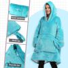 imageCatalonia Oversized Blanket Hoodie Sweatshirt Portable Wearable Blanket Pullover Sherpa Jacket Ideal GiftingTurquoise