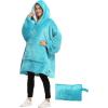 imageCatalonia Oversized Blanket Hoodie Sweatshirt Portable Wearable Blanket Pullover Sherpa Jacket Ideal GiftingTurquoise