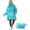 imageCatalonia Oversized Blanket Hoodie Sweatshirt Portable Wearable Blanket Pullover Sherpa Jacket Ideal GiftingTurquoise