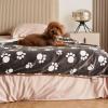 imageKritter Planet Waterproof Small Dog Blanket Paw Print Soft Puppy BlanketWashable Furniture Protector Dog Blanket for CarReversible Sherpa Fleece Couch Cover for Small PetsDark Grey Paw