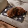 imageKritter Planet Waterproof Small Dog Blanket Paw Print Soft Puppy BlanketWashable Furniture Protector Dog Blanket for CarReversible Sherpa Fleece Couch Cover for Small PetsDark Grey Paw