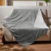 imageKritter Planet Waterproof Small Dog Blanket Paw Print Soft Puppy BlanketWashable Furniture Protector Dog Blanket for CarReversible Sherpa Fleece Couch Cover for Small PetsLight Grey