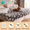 imageKritter Planet Waterproof Small Dog Blanket Paw Print Soft Puppy BlanketWashable Furniture Protector Dog Blanket for CarReversible Sherpa Fleece Couch Cover for Small PetsDark Grey Paw