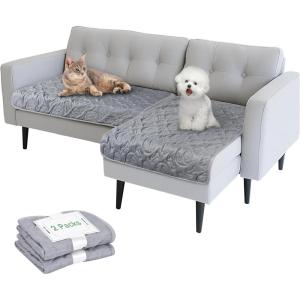 imageKritter Planet Pack of 2 Waterproof Dog Pads Small Furniture Pet Pads Couch Dog Pads for Sofa for Puppy Cats Reversible Dog Mat 30 x 40 inchTaupeLight Grey