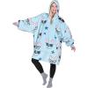 imageCatalonia Oversized Blanket Hoodie Sweatshirt Comfortable Wearable Sherpa PulloverGift for Her80s Dog Blue