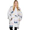 imageCatalonia Oversized Blanket Hoodie Sweatshirt Comfortable Wearable Sherpa PulloverGift for Her80s Dog White