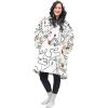 imageCatalonia Oversized Blanket Hoodie Sweatshirt Comfortable Wearable Sherpa PulloverGift for HerAbstract Face White