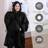 imageCatalonia Oversized Blanket Hoodie Sweatshirt Comfortable Wearable Sherpa PulloverGift for HerBlack Cat