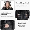 imageCatalonia Oversized Blanket Hoodie Sweatshirt Comfortable Wearable Sherpa PulloverGift for HerBlack Cat