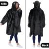 imageCatalonia Oversized Blanket Hoodie Sweatshirt Comfortable Wearable Sherpa PulloverGift for HerBlack Cat