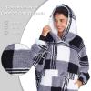imageCatalonia Oversized Blanket Hoodie Sweatshirt Comfortable Wearable Sherpa PulloverGift for HerBuffalo Plaid Black