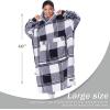 imageCatalonia Oversized Blanket Hoodie Sweatshirt Comfortable Wearable Sherpa PulloverGift for HerBuffalo Plaid Black