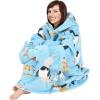 imageCatalonia Oversized Blanket Hoodie Sweatshirt Comfortable Wearable Sherpa PulloverGift for HerCat