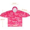 imageCatalonia Oversized Blanket Hoodie Sweatshirt Comfortable Wearable Sherpa PulloverGift for HerGraffiti Bear Hot Pink
