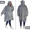 imageCatalonia Oversized Blanket Hoodie Sweatshirt Comfortable Wearable Sherpa PulloverGift for HerGrey Cat