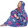 imageCatalonia Oversized Blanket Hoodie Sweatshirt Comfortable Wearable Sherpa PulloverGift for HerKiss Blue