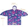imageCatalonia Oversized Blanket Hoodie Sweatshirt Comfortable Wearable Sherpa PulloverGift for HerKiss Blue