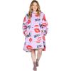 imageCatalonia Oversized Blanket Hoodie Sweatshirt Comfortable Wearable Sherpa PulloverGift for HerKiss Hot Pink