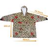 imageCatalonia Oversized Blanket Hoodie Sweatshirt Comfortable Wearable Sherpa PulloverGift for HerLeopard Heart Brown