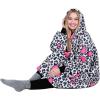 imageCatalonia Oversized Blanket Hoodie Sweatshirt Comfortable Wearable Sherpa PulloverGift for HerLeopard Heart White